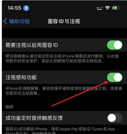 平泉苹果14维修网点分享iPhone14注视感知功能有什么用 