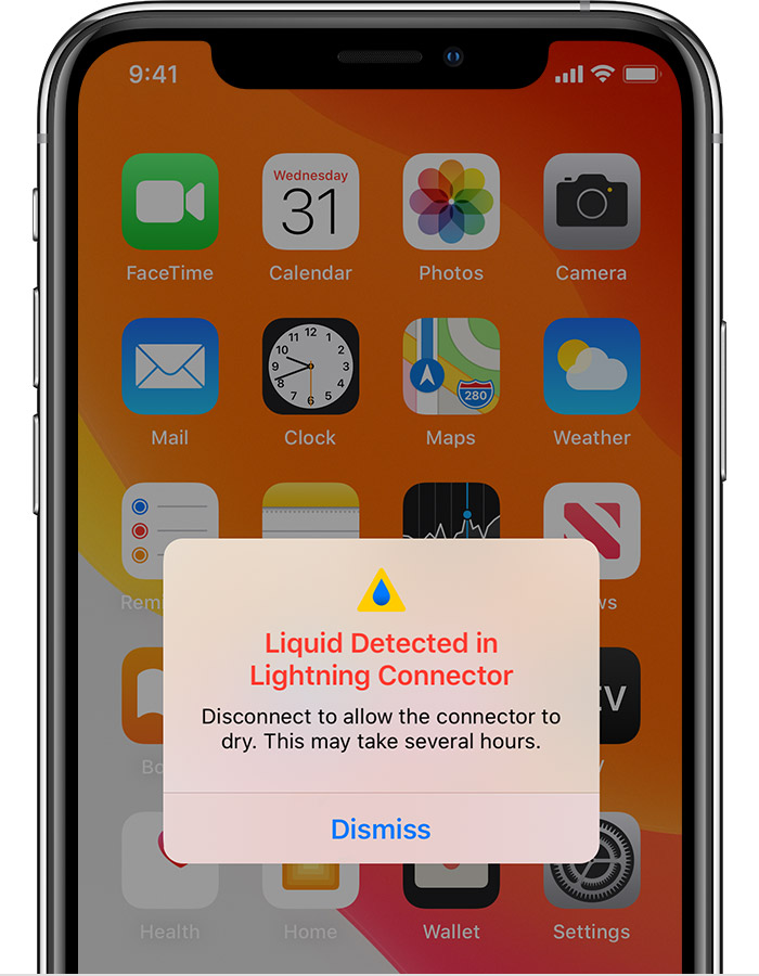 平泉苹果手机维修分享iPhone 12 在充电时出现 “闪电接口检测到液体”的提示怎么办 